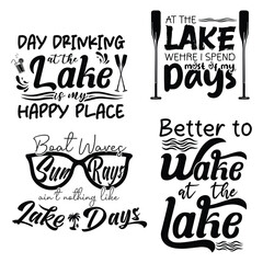 Fototapeta premium Lake Quotes Design Set