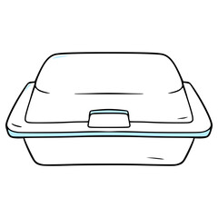 styrofoam container illustration hand drawn isolated vector