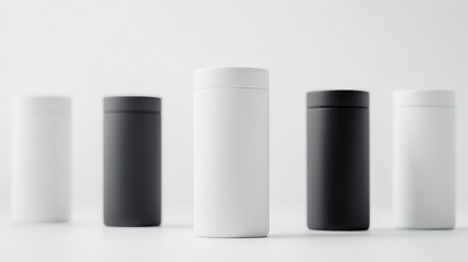 Minimalist Black and White Product Packaging Mockup