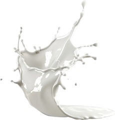 A dramatic splash of white liquid, frozen in time, creates a dynamic abstract design.