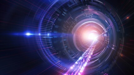 Abstract Digital Tunnel with Light Rays