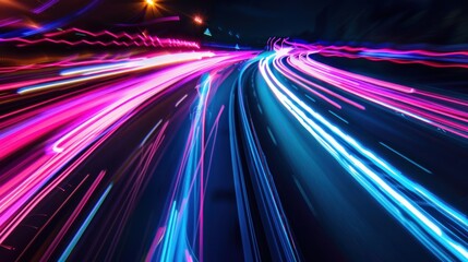 Obraz premium Abstract Cityscape with Dynamic Neon Lights