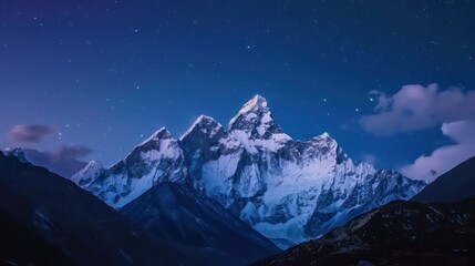 Long shutter time night view of sky at Munsiyari, Kumaon region, Uttarakhand, India