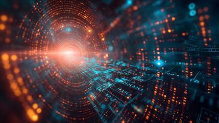 concept of data encryption with a visual representation of data being transformed into an encrypted code, surrounded by digital locks and security algorithms. cybersecurity technology 