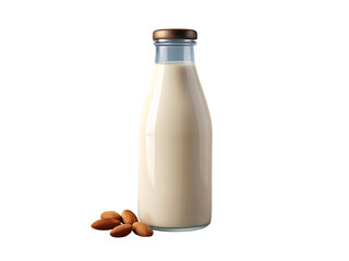 Almond Milk Bottle isolated on transparent background