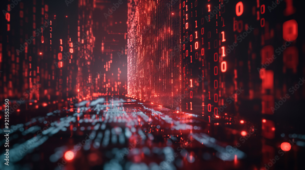 Fototapete concept of data encryption with a visual representation of data being transformed into an encrypted 