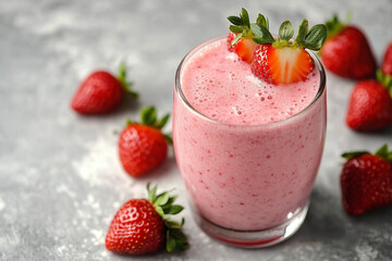 Healthy strawberry smoothie drink