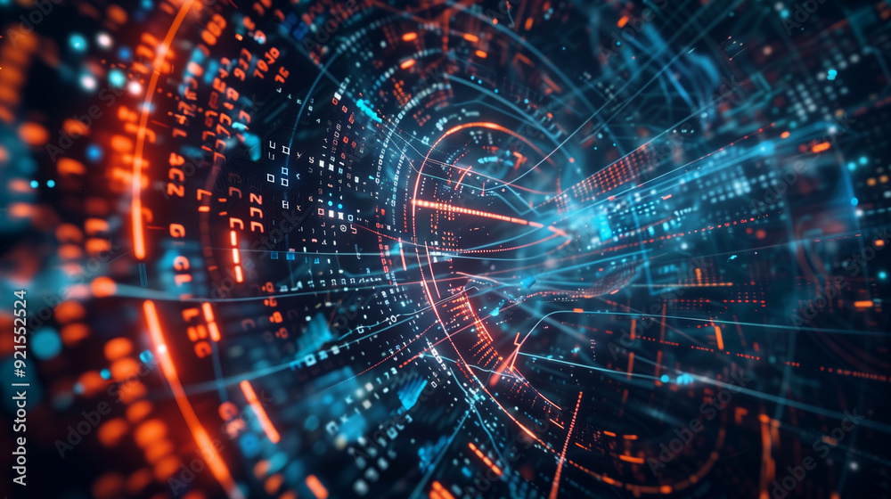  concept of data encryption with a visual representation of data being transformed into an encrypted 