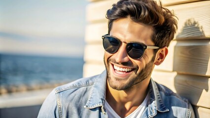 Happy Man Wearing Sunglasses.