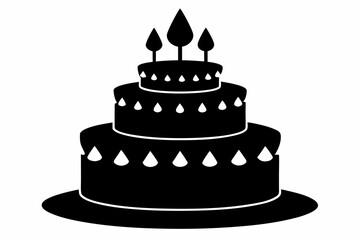 

Birthday cake with candles silhouette vector
