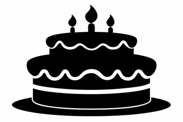 

Birthday cake with candles silhouette vector
