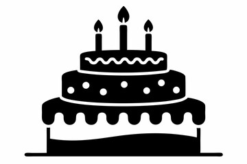

Birthday cake with candles silhouette vector

