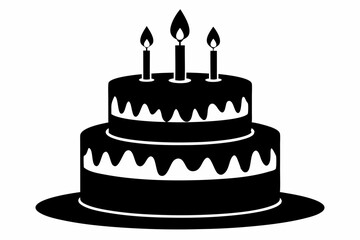 

Birthday cake with candles silhouette vector
