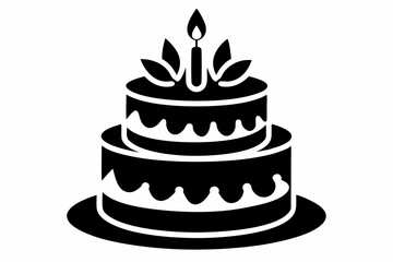 

Birthday cake with candles silhouette vector
