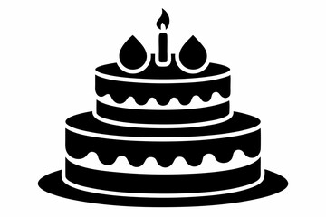 

Birthday cake with candles silhouette vector
