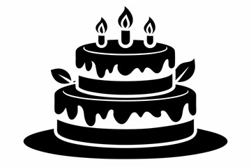 

Birthday cake with candles silhouette vector
