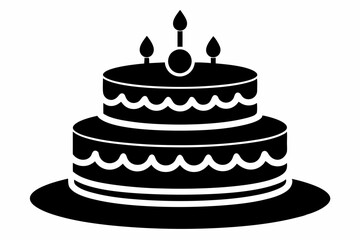 

Birthday cake with candles silhouette vector
