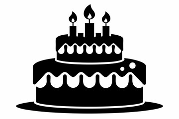 

Birthday cake with candles silhouette vector
