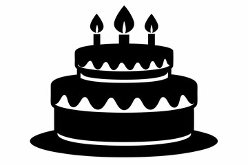 

Birthday cake with candles silhouette vector
