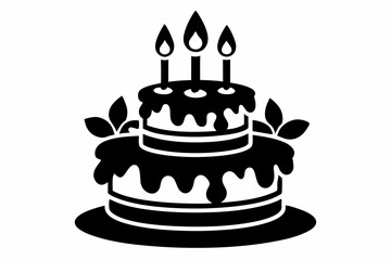 
Birthday cake vector silhouette, birthday cake icon
