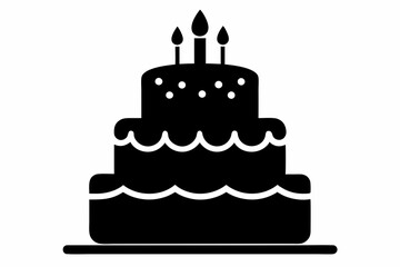 
Birthday cake vector silhouette, birthday cake icon
