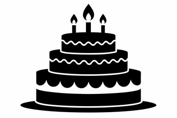 
Birthday cake vector silhouette, birthday cake icon
