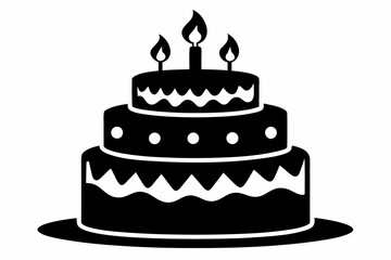 
Birthday cake vector silhouette, birthday cake icon
