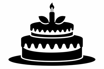 
Birthday cake vector silhouette, birthday cake icon
