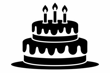 
Birthday cake vector silhouette, birthday cake icon
