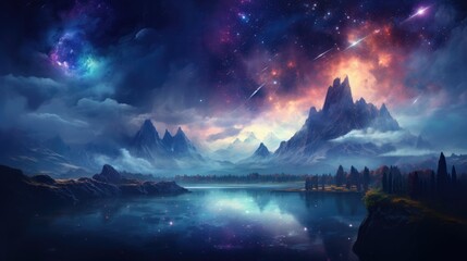 Naklejka premium beautiful space, galaxy background