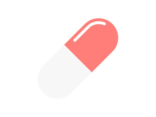 シンプル薬アイコン（カプセル剤）：光沢ピンク