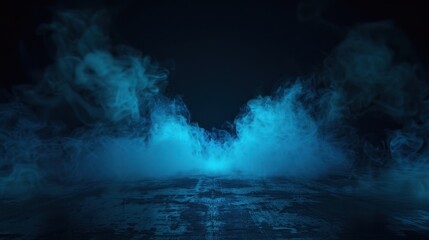 Fototapeta premium Blue Smoke on Dark Concrete