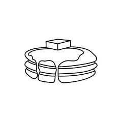 Plate with pancakes icon over white background vector illustration design