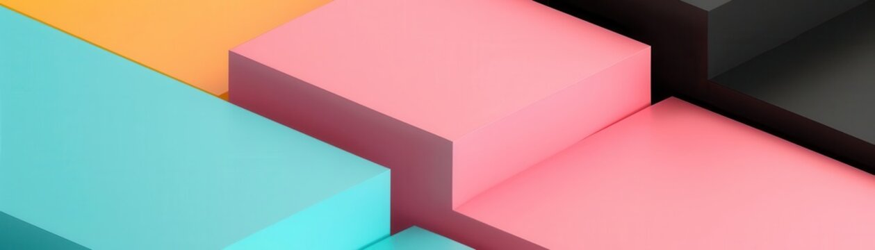 Nobody flat design top view empty theme 3D render colored pastel