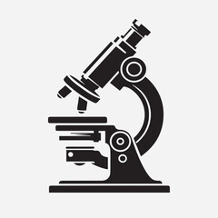microscope vector silhouette on a white background
