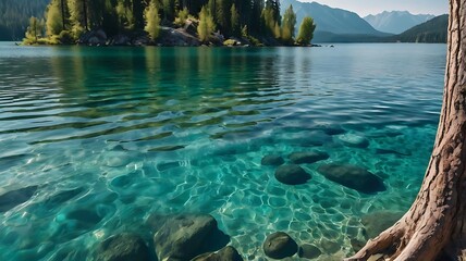 lake with mountains in the background