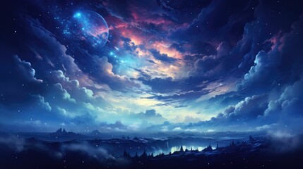 Naklejka premium beautiful space, galaxy background