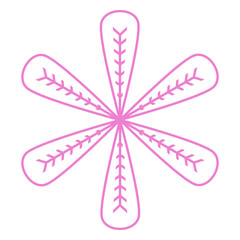 doodle flower decoration with beautiful shape unique line illustration that inspired by spine arrow and flower that can be use for social media, sticker, wallpaper, etc with aesthetic color