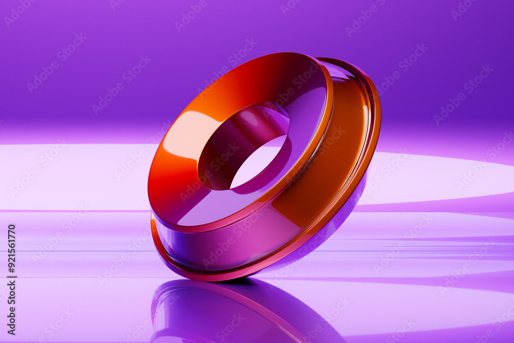Poster abstract dynamic shape with ilghting smooth edges, sides. 3d illustration and rendering. elegant lin