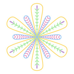 doodle flower decoration with beautiful shape unique line illustration that inspired by spine arrow and flower that can be use for social media, sticker, wallpaper, etc with aesthetic colors