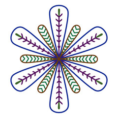 doodle flower decoration with beautiful shape unique line illustration that inspired by spine arrow and flower that can be use for social media, sticker, wallpaper, etc with aesthetic colors