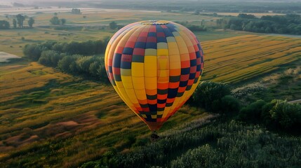 Hot Air Balloons on the beach background is hill fog and many Tea