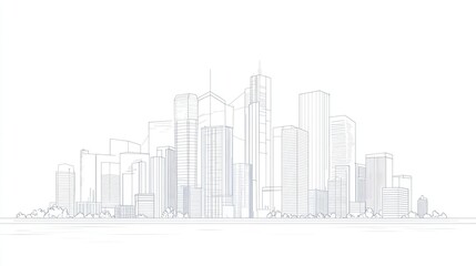 Abstract line drawing of a city skyline, with a clean, modern background allowing for text