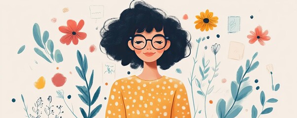 Individual making a vision board or setting personal goals, illustrating the forward-thinking and planning aspect of self-care