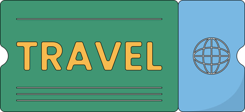 Ticket Plane Travel Flat