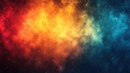 Naklejka premium A Watercolor Painting of a Cosmic Nebula with Stars