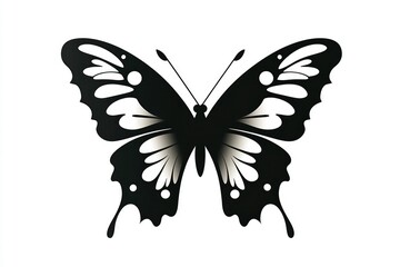 Black and White Butterfly Silhouette