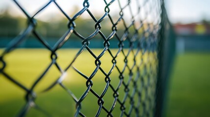 Fototapeta premium Chain Link Fence Closeup