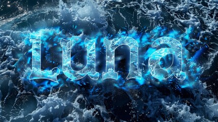 Fototapeta premium Blue personalized name postcard perfect for decor.