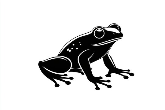 recommend clip art: Black and White Silhouette of a Frog